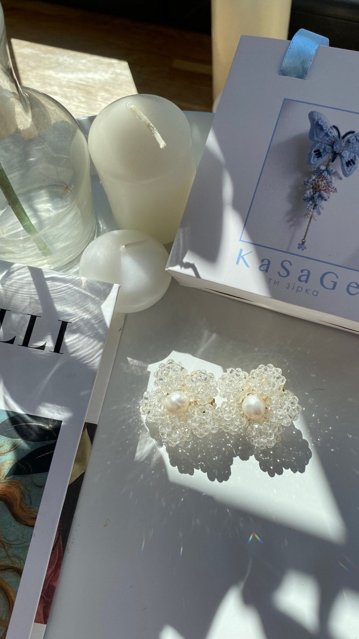 Кліпси «Crystal Bloom Фрезія» - Star.Kasage