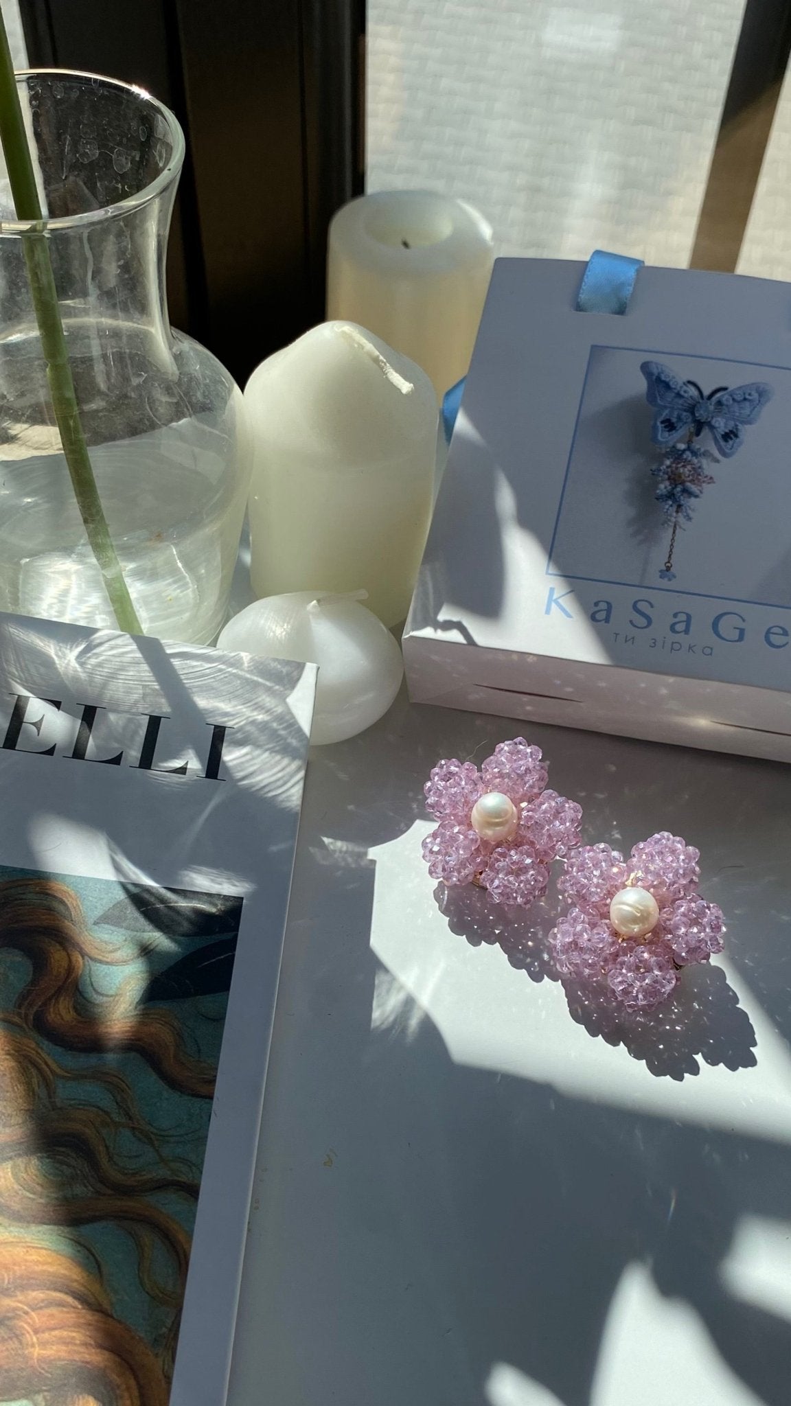 Кліпси «Crystal Bloom Лаванда» - Star.Kasage