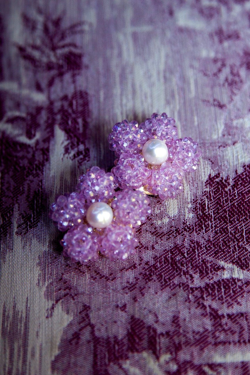 Кліпси «Crystal Bloom Лаванда» - Star.Kasage