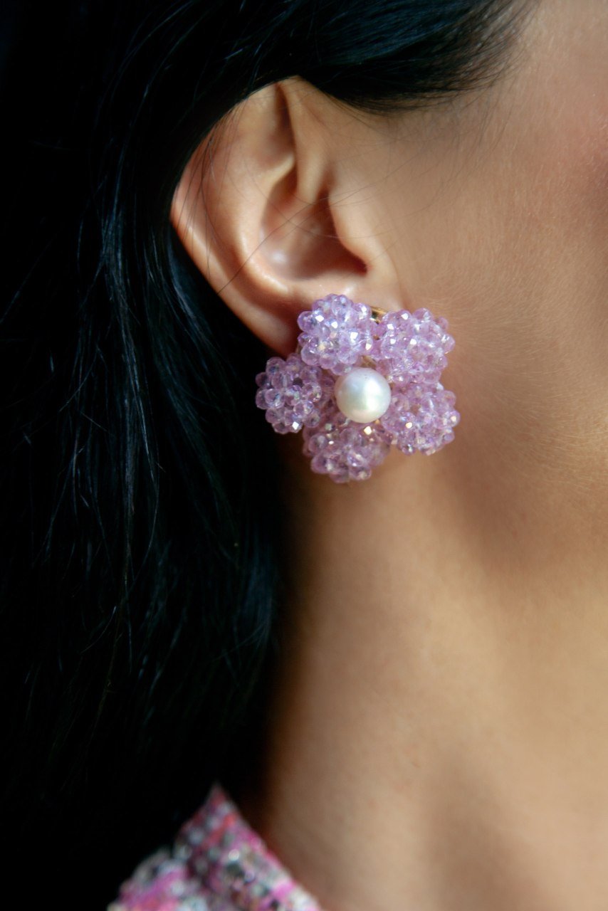 Кліпси «Crystal Bloom Лаванда» - Star.Kasage