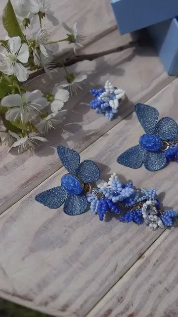 Сережки «Метелик Морфо»