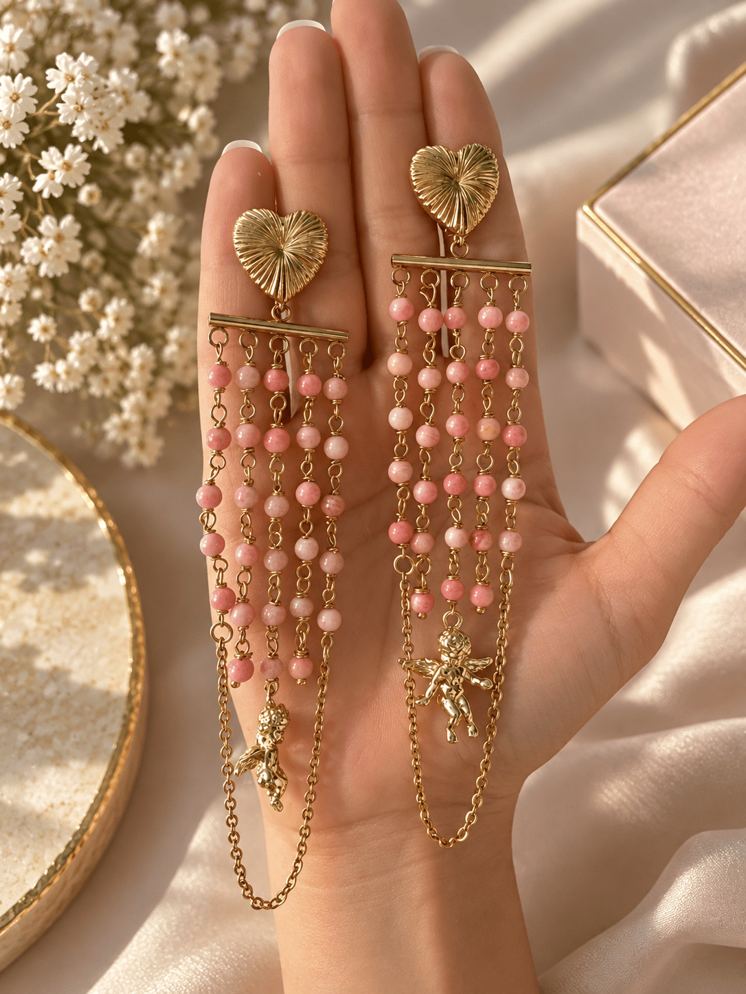 Сережки "Pink Angel" - Star.Kasage