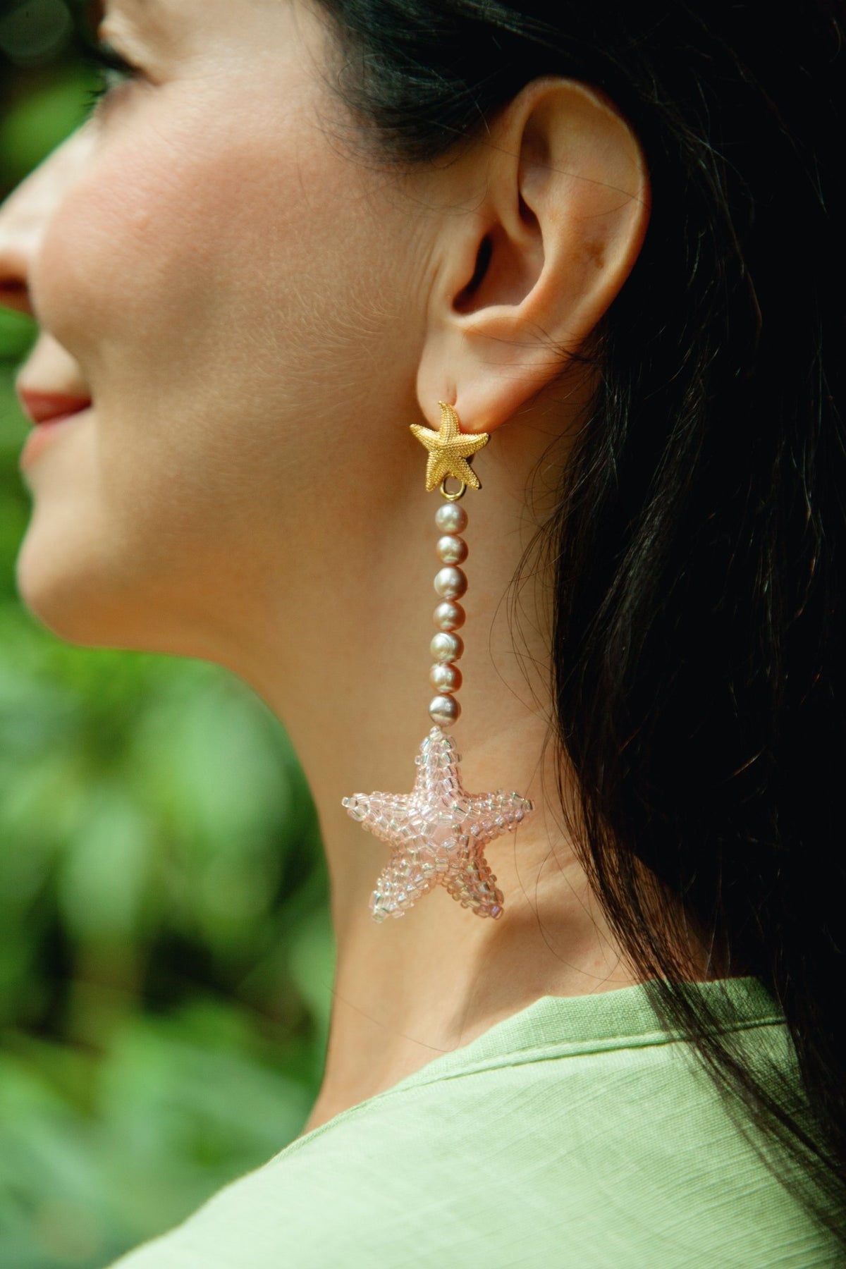 Сережки "Pink Reef Stella" - Star.Kasage