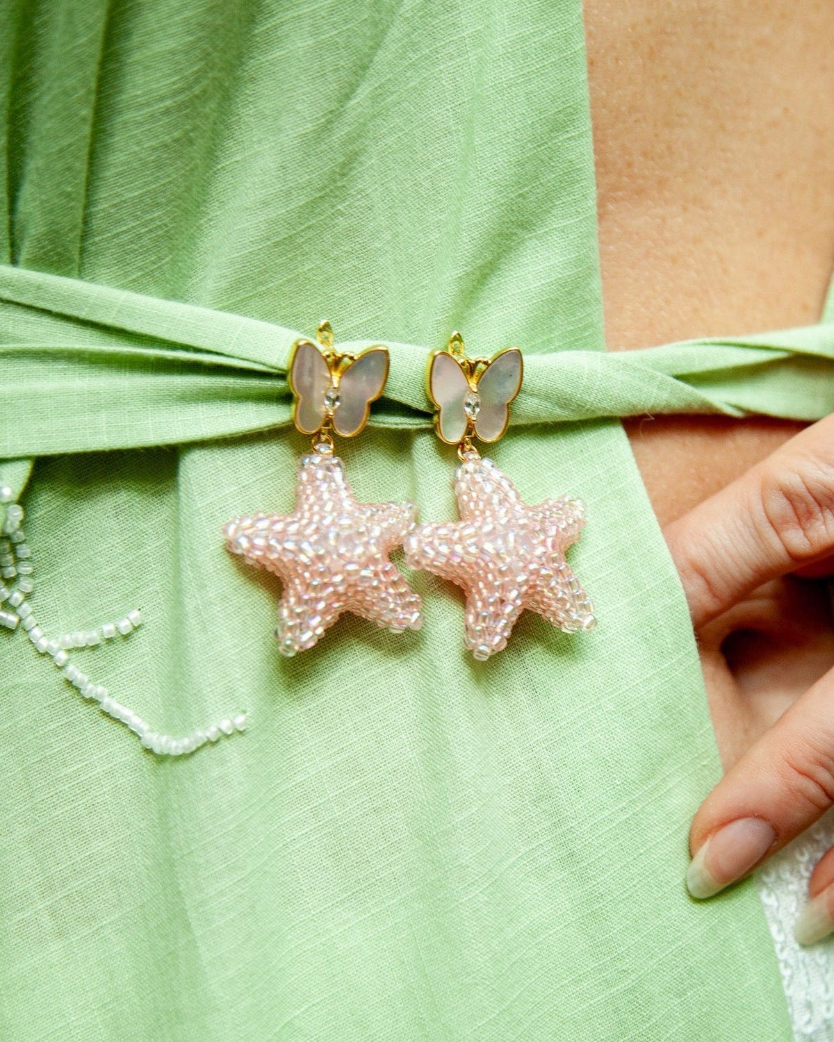 Сережки "Pink Reef Wings" - Star.Kasage
