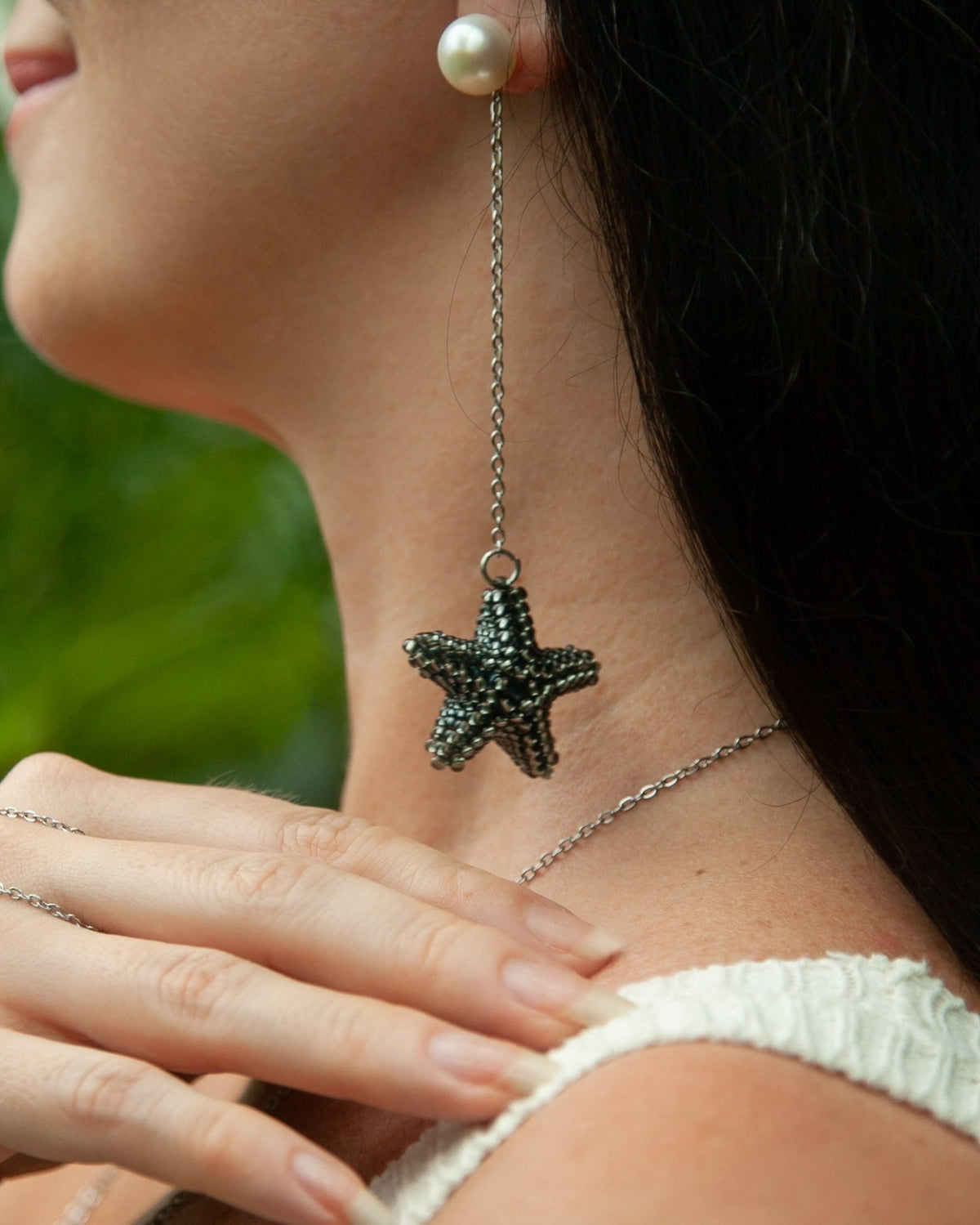 Сережки-трансформери «Obsidian Stars» - Star.Kasage